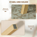 Stool, soft seat cushion, wooden legs, corduroy look cream white