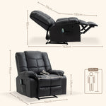 Electric Massage Chair Recliner Faux Leather Wood Steel Black