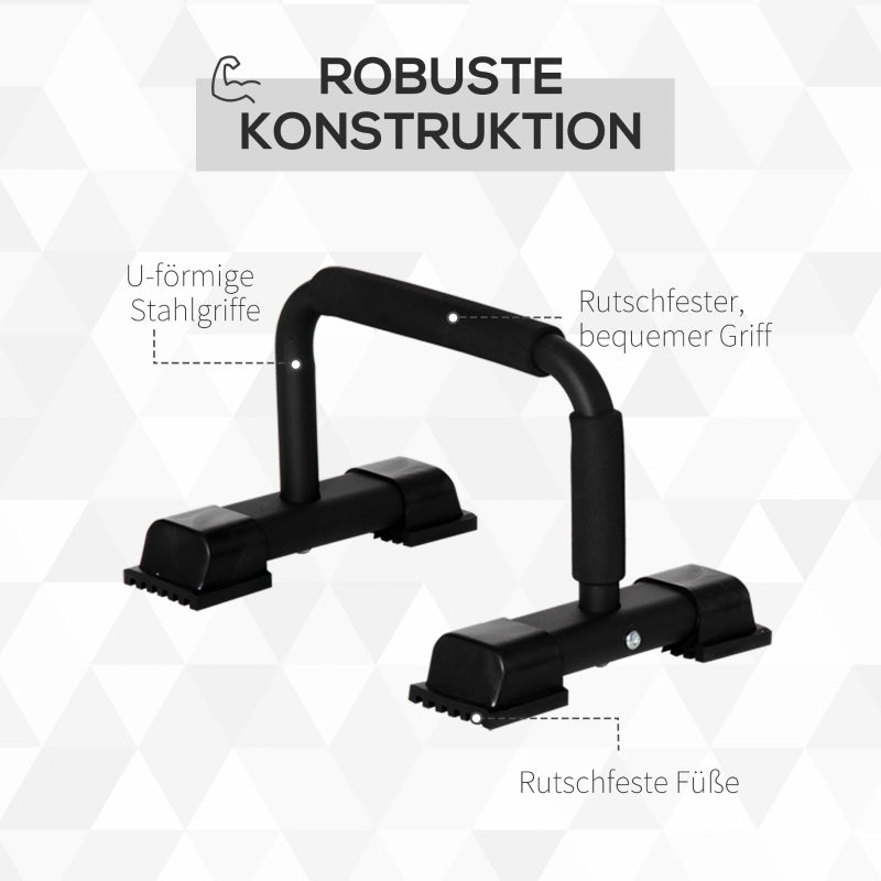 Push-Up Handles, Set of 2 Non-Slip Bars, Steel