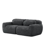 2-seater Sofa Frameless Modular Design Plush Fabric Grey