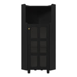 Corner Cabinet Modern LED App Control Storage - Black Lacquer