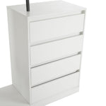 Drawer Cabinet Wardrobe Set Sideboard Clothes Rail W140/W40/H135 White
