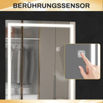 Wall Mirror Full Length LED, 3 Light Bars, Silver