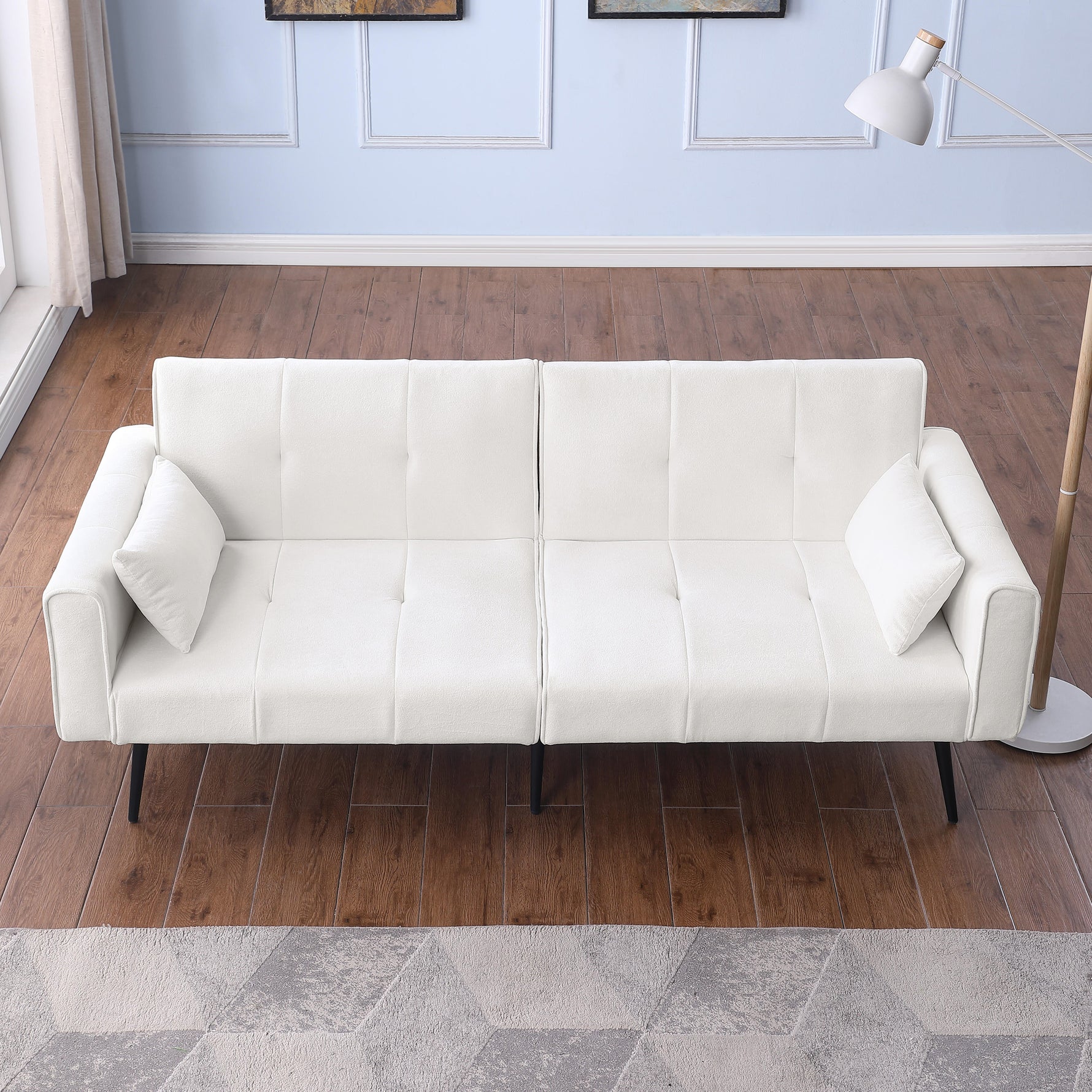Futon Sofa Bed, Modern 68" Convertible Sleeper Couch, Small Spaces