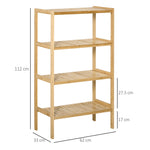 Beach Shelf 4-Tier Bookshelf Bamboo Natural Finish