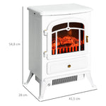 Electric Fireplace, Flame Effect 950/1850W Overheating Protection, White