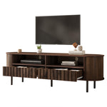 TV Cabinet Lowboard 160cm 2 Cabinets 2 Drawers for 65-inch TV Walnut
