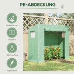 Outsunny Greenhouse with Roll-Up Door and Side Window, 200 x 76 x 168 cm, Green PE Mesh Film