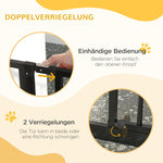 Dog Gate, Adjustable 75-145 cm, 2-Way Opening, Double Lock, ABS Steel Black