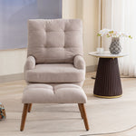 Lounge Chair with Footrest Adjustable Backrest Tiltable Side Shelf