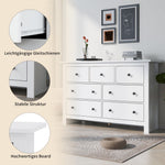 Dining Cabinet, Modern Minimalist 7-Drawer Buffet, White