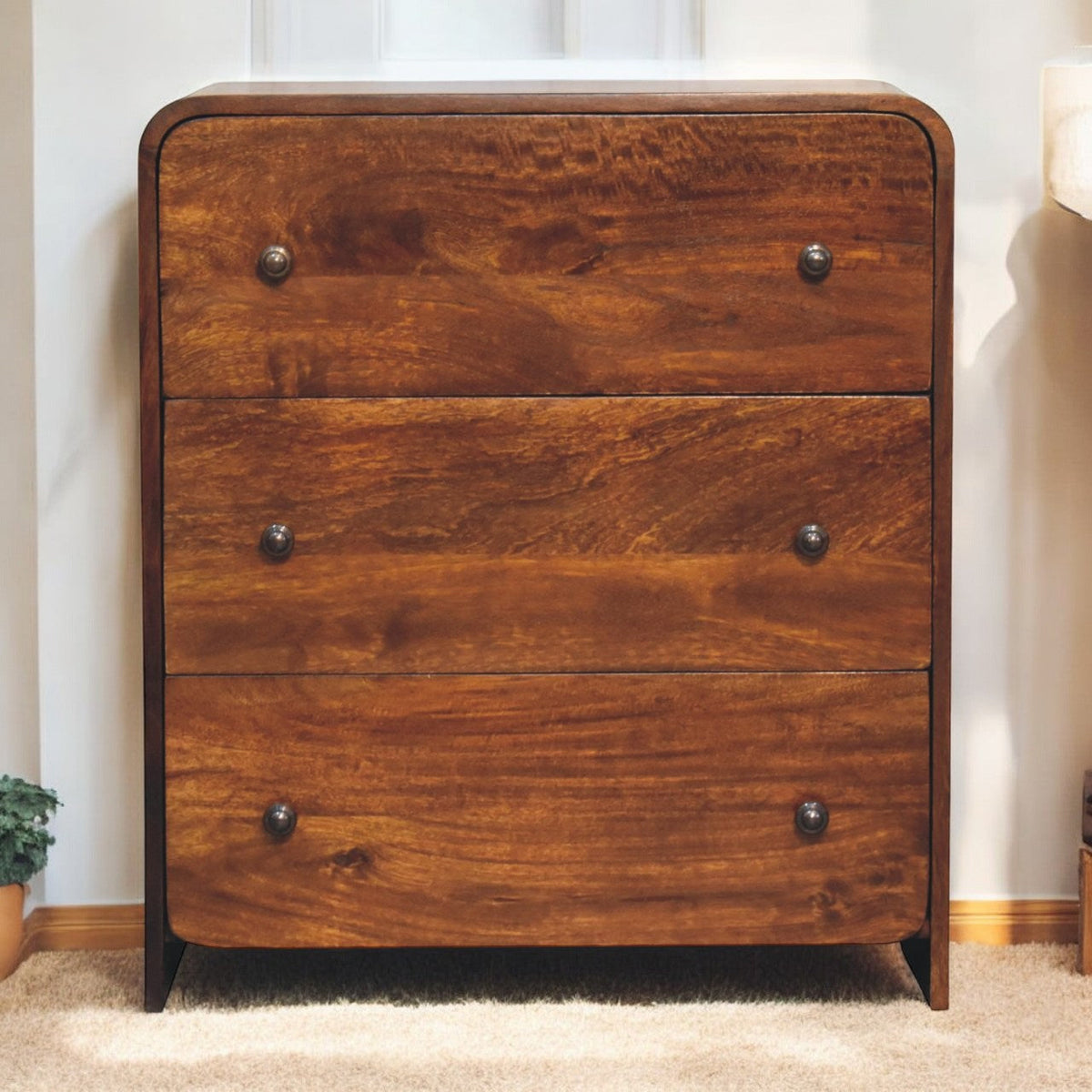 Aspen Slim Chest Solid Wood Storage, Mango Wood