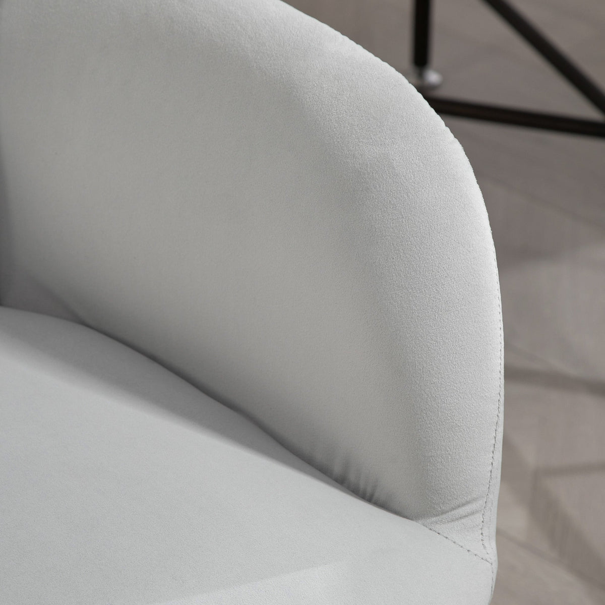 Swivel Chair, Height Adjustable Modern, Armrest, 120 kg, Light Grey Velvet