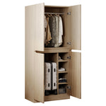 Wardrobe Double Door 70x40x170cm Storage Compartment, Wood Color