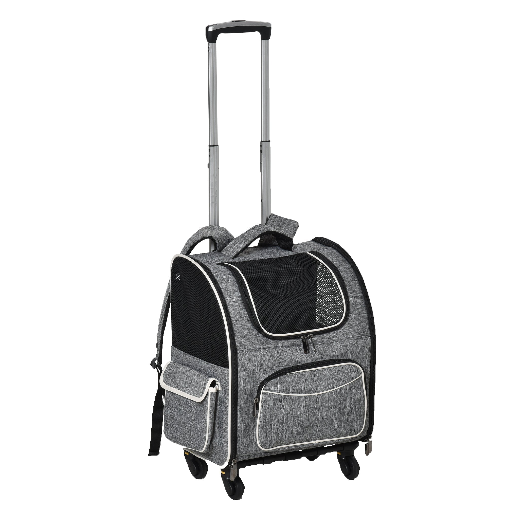 Dog Trolley 2-in-1 Transport Bag & Pet Backpack, Grey