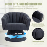 360° Swivel Chair with Ergonomic Cushions and Armrests, Dark Grey