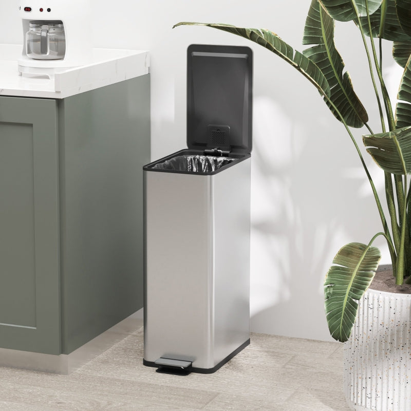Trash Can 20L Pedal Bin with Lid, Stainless Steel