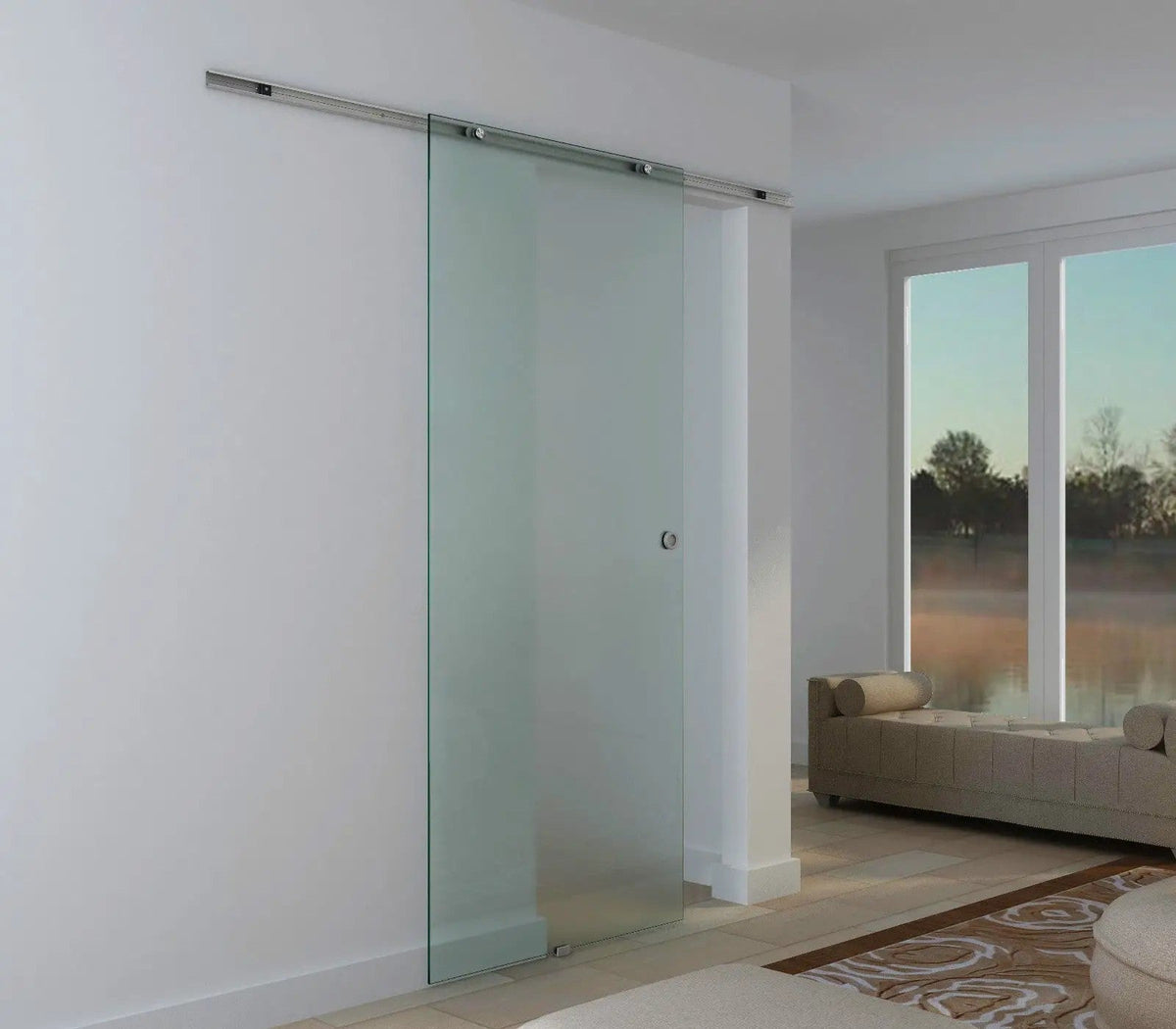 Glass Sliding Door, Multiple Sizes, Frosted Glass