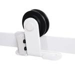Sliding door fitting set 183 cm complete set carbon steel white
