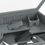 Rodent Cage, 3-Tier Hexagonal with Ramp, Wood Gray
