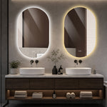 Capsule LED Bathroom Mirror 50x80cm Anti-Fog, Tempered Glass