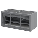 Dwarf Hamster Cage, 3-Tier Rodent Villa, Wood Gray