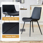 Round Dining Set 100cm Table 4 Faux Leather Chairs - Wood Look/Black