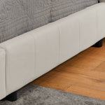 Single Bed 90x200cm High Back Velvet Beige