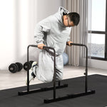Dip Bars Set of 2, Height Adjustable Fitness Parallettes, Steel Black