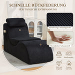 Modern Leisure Chair with Ergonomic Compression Foam and Side Pocket, Black