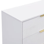 Sideboard, Living Room Cabinet with Doors & Drawers, Interior Shelves, Golden Handles & Legs