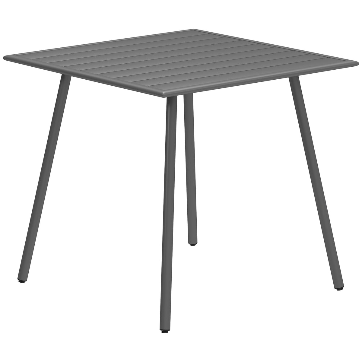 Garden Table 80x80x74cm Weatherproof 4 Person Steel, Grey
