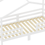 Children's House Bed 90x200cm Roof Design - Solid Pine, White