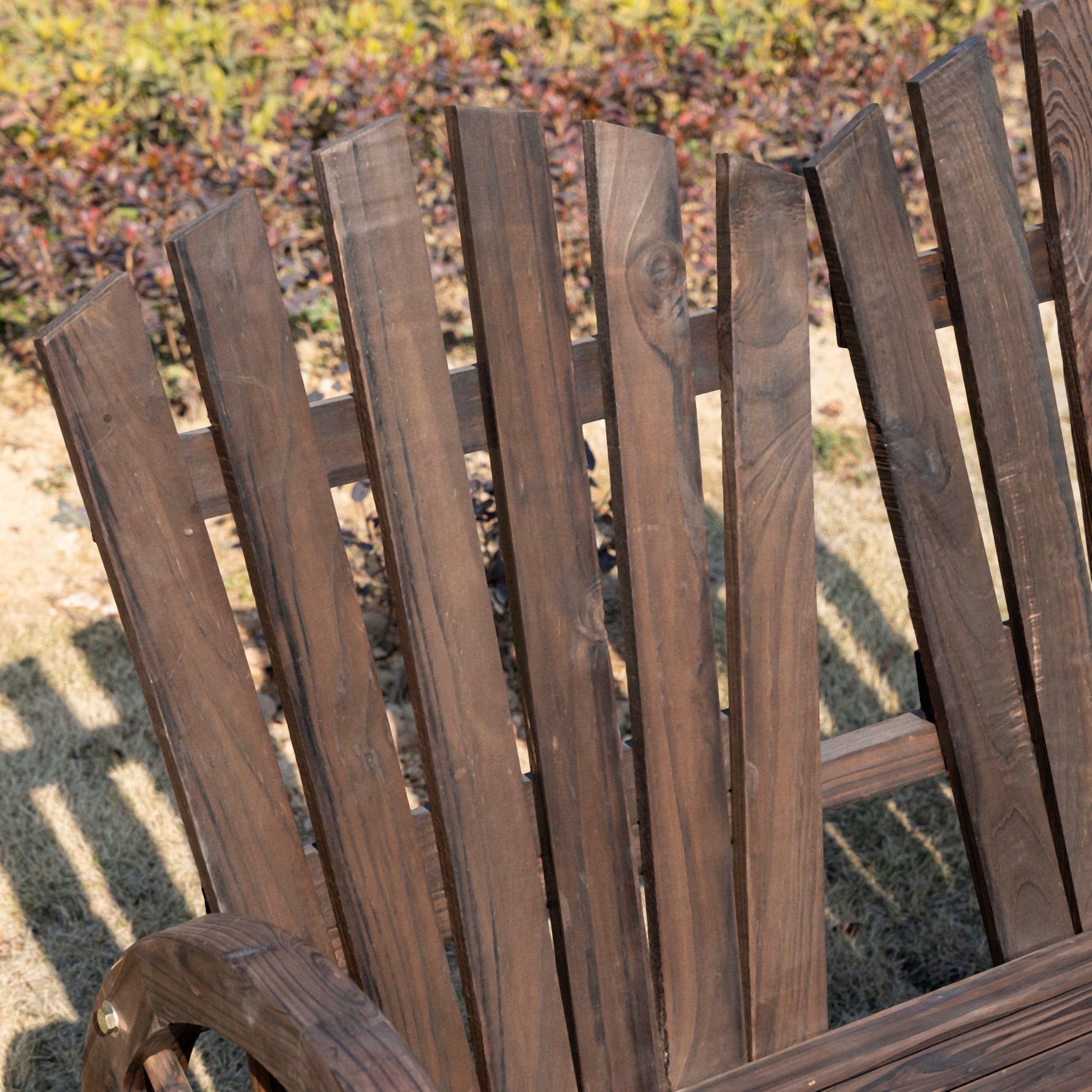 Garden Bench with Armrests, Solid Wood, Dark Brown
