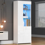 Display Cabinet 70x35x180cm LED Glass High-Gloss