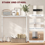 Console Table, Adjustable Foot Pads, Anti-Tip, White