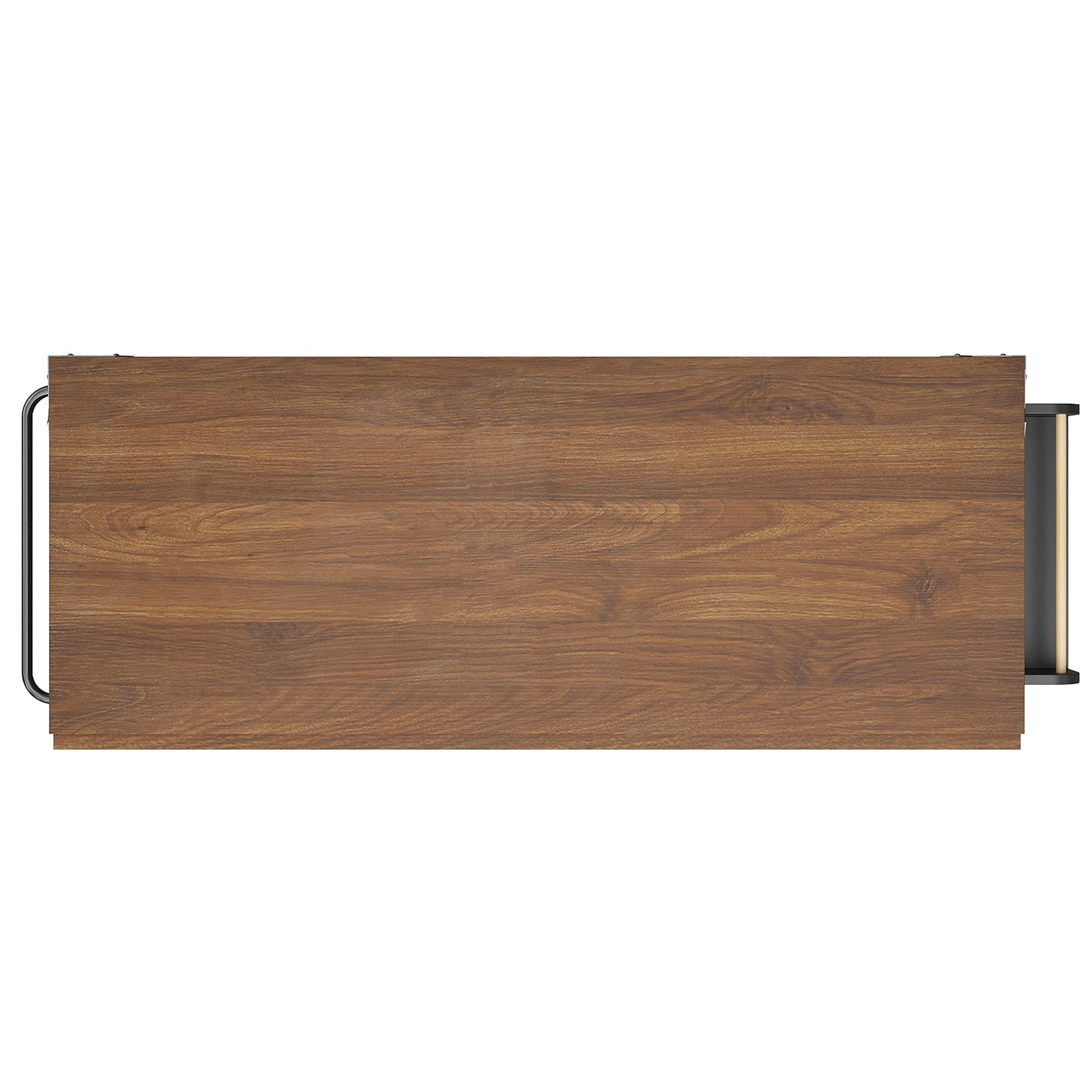 Kitchen Island Serving Trolley with Pull-out Worktop 4 Doors 2 Drawers Wood Grain Finish Black