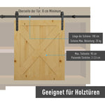 Sliding Door Hardware Kit, 180 cm, Rails, Rollers, Carbon Steel