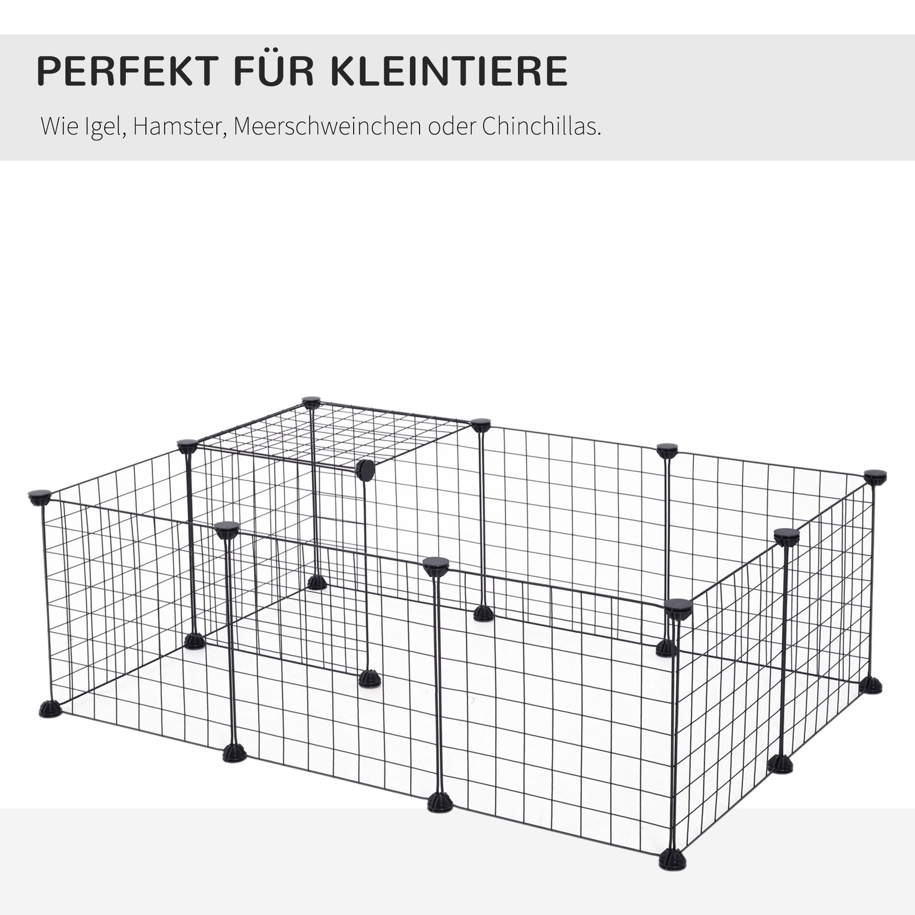 Small Animal Outdoor Enclosure, Flexible Metal Mesh, Black
