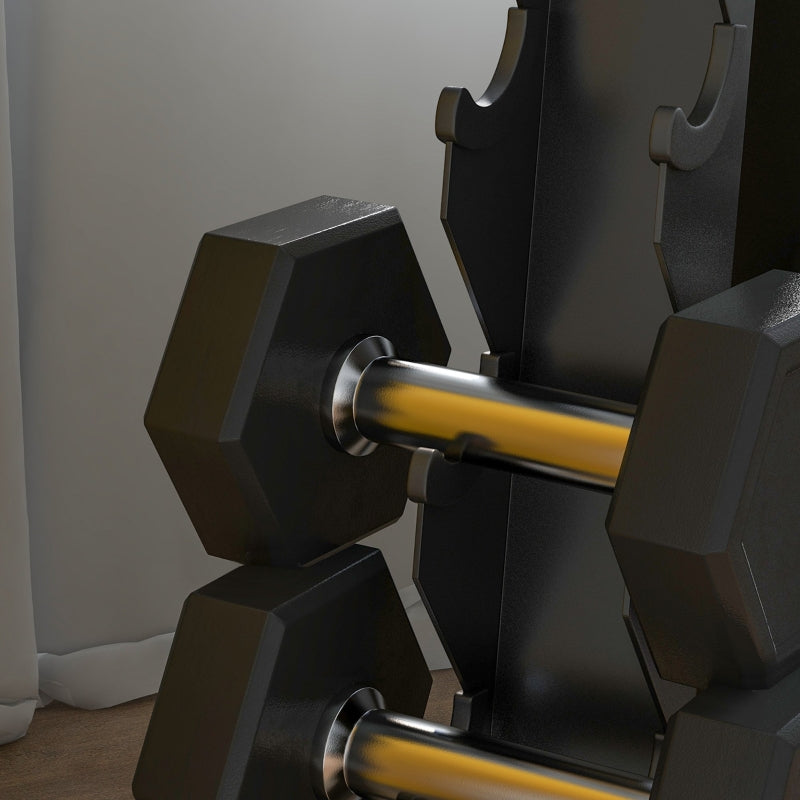 Dumbbell Rack, 10 Dumbbells, 5 Levels, Sturdy Steel, Black