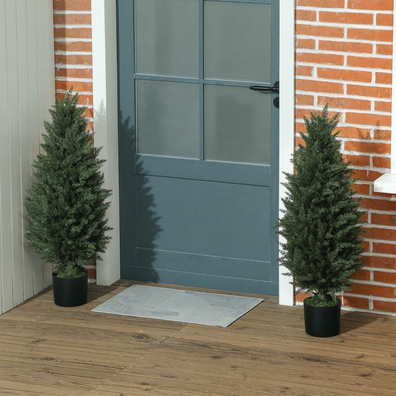 Artificial Cypress, Set of 2, 90 cm UV-resistant Plastic