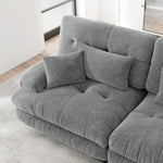 3-Seater Modular Corner Sofa, Deep Seat Sofa Bed, Chenille Grey