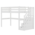 Loft Bed 90x200 Storage Drawers Under-Bed Desk - White