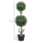Artificial Boxwood Plants, Set of 2 Large 91.6 cm UV Protected, Green Plastic