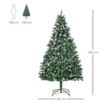 Artificial Christmas Tree 180cm Pine, Cones & Snow, Green