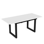 Extendable Dining Table 140/180cm Rectangular Industrial Style MDF White/Black