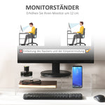 Monitor Stand with Keyboard Compartment 2 Tiers for 24 Inch - Transparent Acrylic