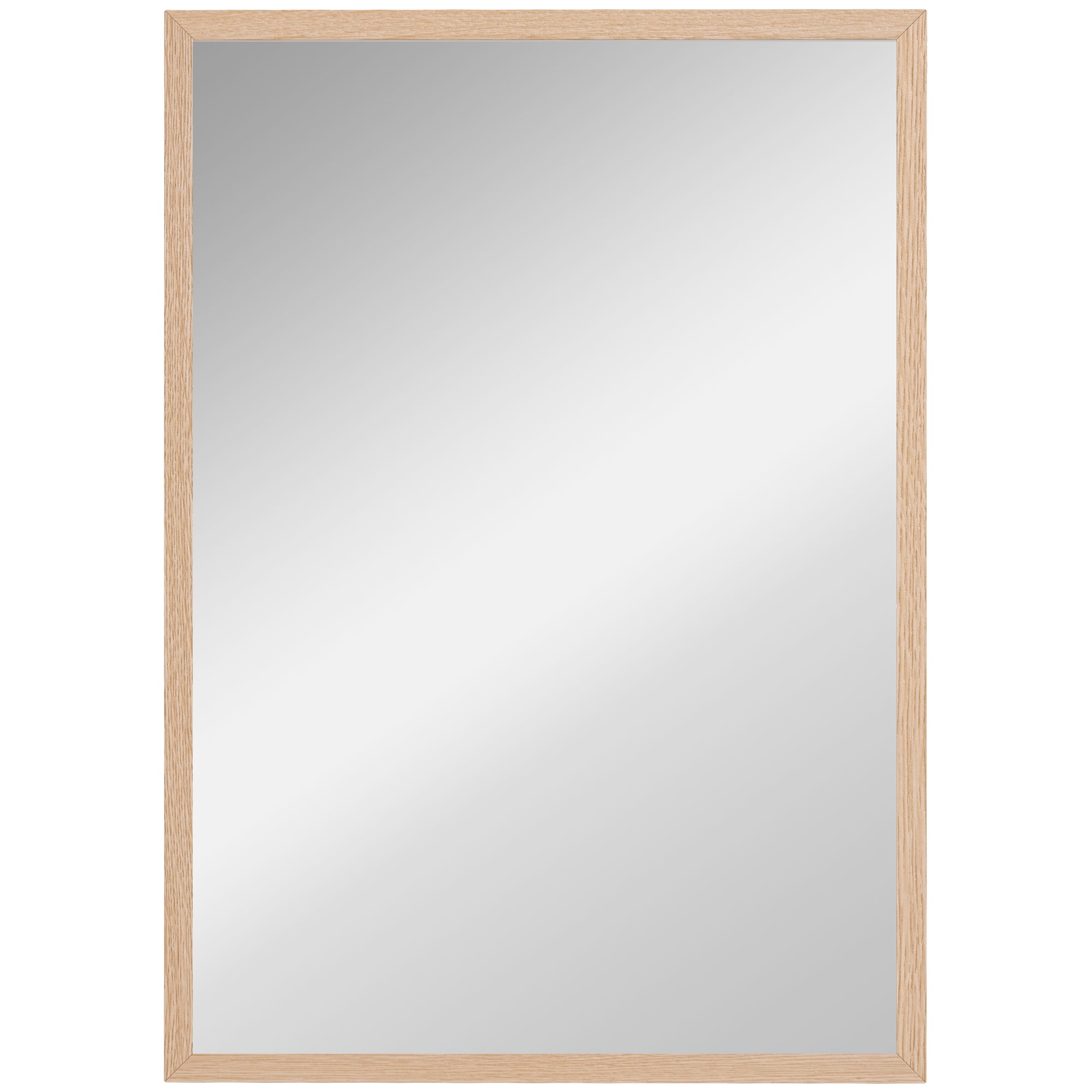 Wall Mirror, 50x70cm Decorative with 4 Hooks, Rectangular