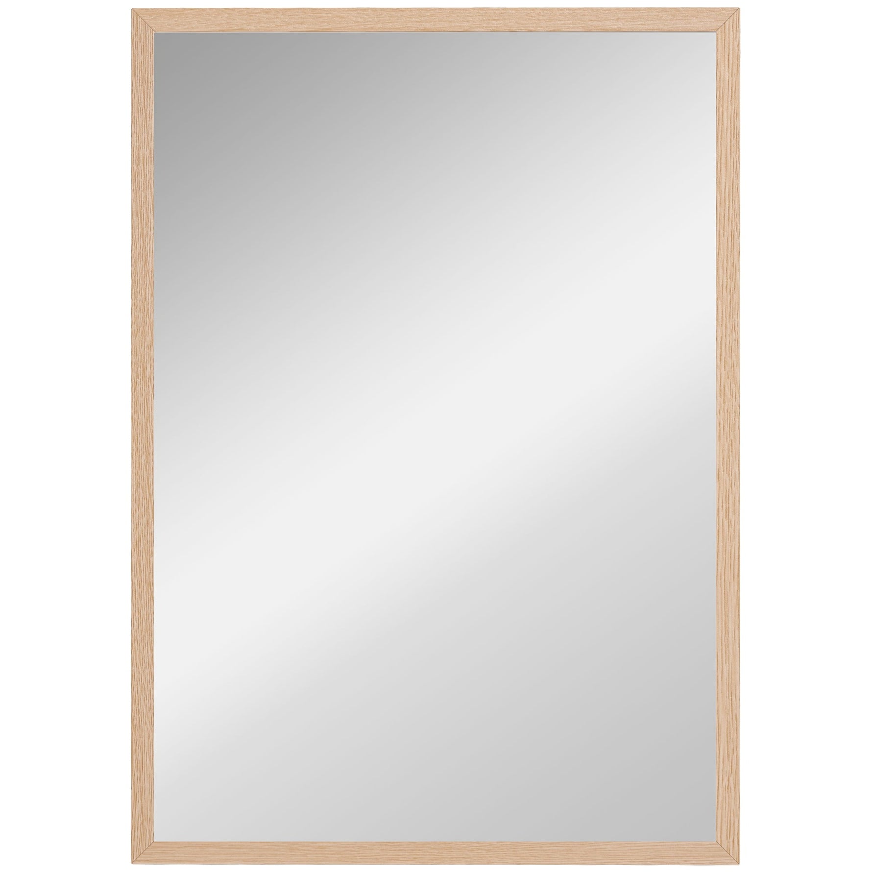 Wall Mirror, 50x70cm Decorative with 4 Hooks, Rectangular