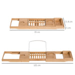 Bamboo Bathtub Caddy, Adjustable, Natural Material